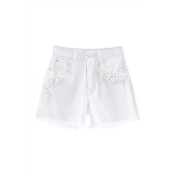 Short vaquero Blanco