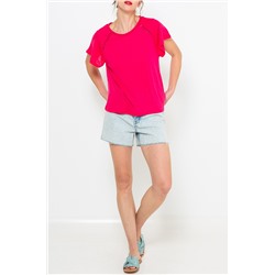 Camiseta de lino Fucsia