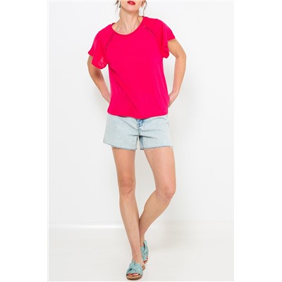 Camiseta de lino Fucsia