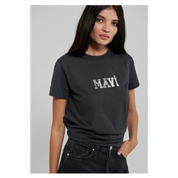 MaviBaskılı Gri Tişört Regular Fit / Normal Kesim 1612232-34853