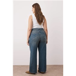More Sustainable Mavi Soluk Efekt Vintage Yüksek Bel Wide Leg Jeans TBBAW26CJ00048
