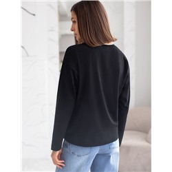 Базовый лонгслив из премиального хлопка с эластаном