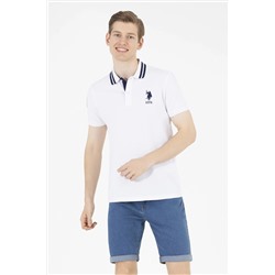 Erkek Beyaz Basic Polo Yaka Tişört