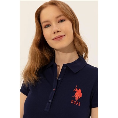 Kadın Lacivert Basic Polo Yaka Tişört