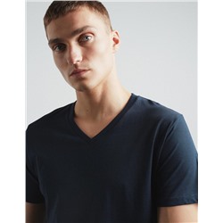 V-neck T-shirt, Men, Dark Blue