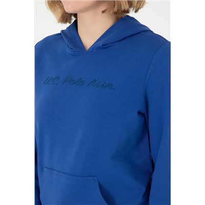 Kadın Saks Kapüşonlu Sweatshirt