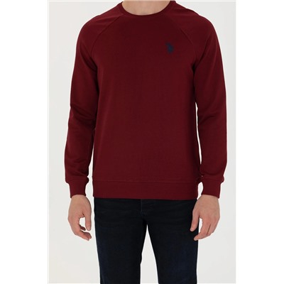 Erkek Bordo Basic Sweatshirt
