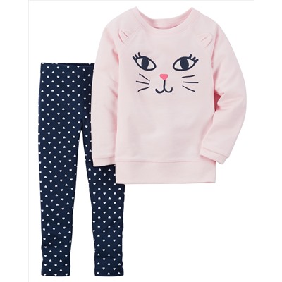 2-Piece French Terry Top & Legging Set