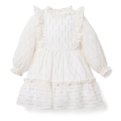 METALLIC CLIP STRIPE DRESS