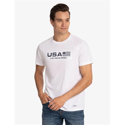 USA EMBOSSED PRINT JERSEY T-SHIRT