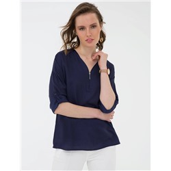 Lacivert Comfort Fit Uzun Kollu Gömlek