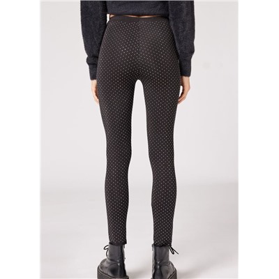 Skinny Leggings mit Allover-Strass