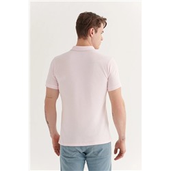 Açık Pembe %100 Pamuk Serin Tutan Polo Yaka T-Shirt