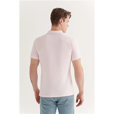 Açık Pembe %100 Pamuk Serin Tutan Polo Yaka T-Shirt