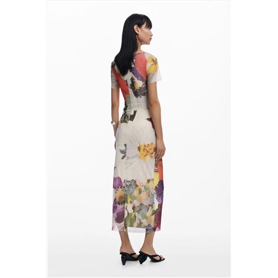 Vestido midi tul flores
