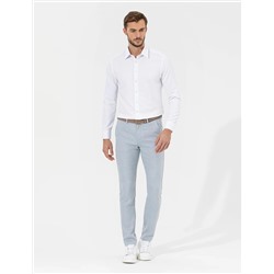 Açık Mavi Slim Fit Beli Lastikli Kanvas Pantolon