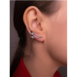 Серьги-продёвки из серебра родированные 925 пробы С-2483р