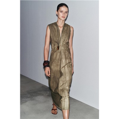 ZW COLLECTION TIE-DYE RAMIE BLEND DRESS