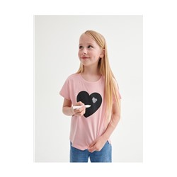 T-Shirt mit Druck im Schreibtafelstil