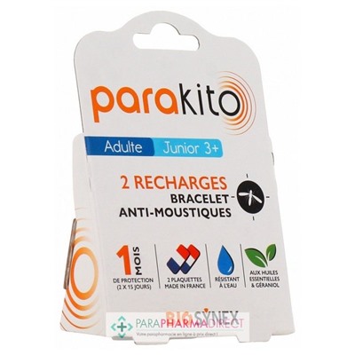 Parakito 2 Recharges Bracelet Anti-Moustiques