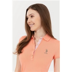 Kadın Somon Basic Polo Yaka Tişört