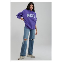 MaviLogo Baskılı Kapüşonlu Mor Sweatshirt 1600361-70613