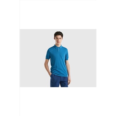 United Colors of Benetton Erkek Bondi Mavisi Polo Yaka Triko T-Shirt Bondi Mavisi 123P1094U300Q