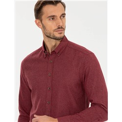Bordo Regular Fit Uzun Kollu Gömlek