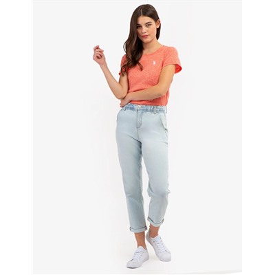 TWIST NECK SNOW YARN T-SHIRT