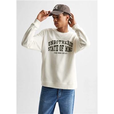 Sudadera algodón mensaje -  Niño | MANGO OUTLET España
