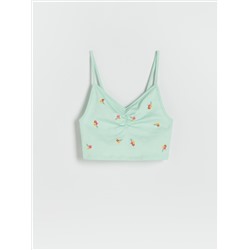 Crop Top mit Stickereidetail