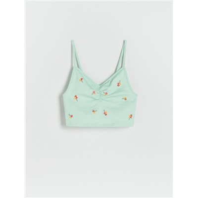 Crop Top mit Stickereidetail