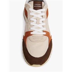 Mixed-Texture Suede Sneaker