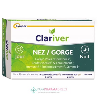 Clariver Nez Gorge - Jour et Nuit - 15 comprimés