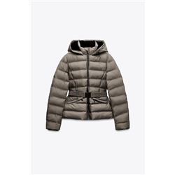 HOODED BELTED ANORAK