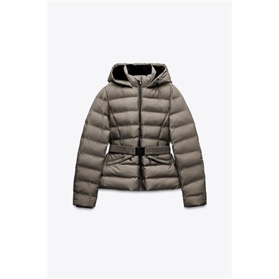 HOODED BELTED ANORAK