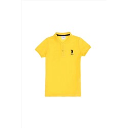 Erkek Çocuk Sarı Basic Polo Yaka T-Shirt