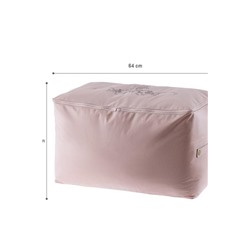 Çiçek Desen Baskılı Hurç - Pudra - 64x41x35 cm