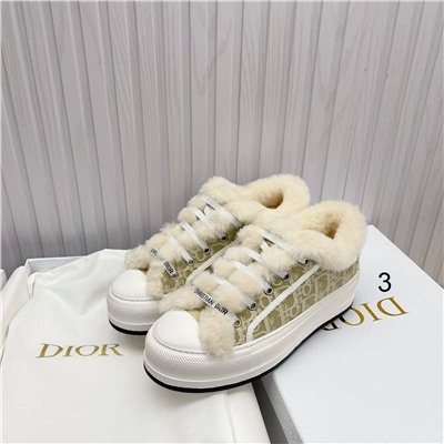 Женские кеды Dio*r Walk’*n на толстой подошве с мехом внутри