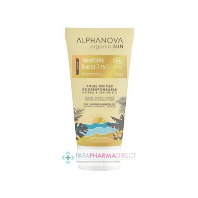 Alphanova Sun Shampoing Douche 2 en 1 Parfum Monoï BIO 150 ml