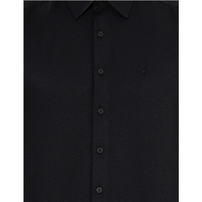 Siyah Slim Fit Uzun Kollu Gömlek