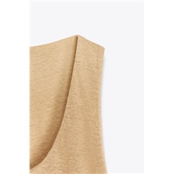 LINEN BLEND MIDI DRESS