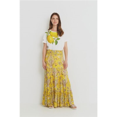 Falda larga campana paisley