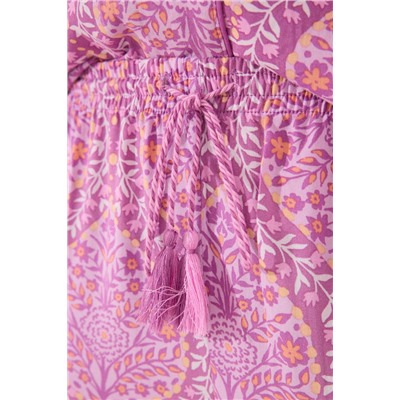 Pijama largo camisero viscosa estampado boho