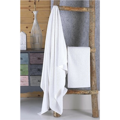 mihra home %100 Pamuk Büyük Boy Tekli Beyaz Banyo Havlusu PAMUKS