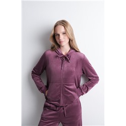 Chaqueta terciopelo cremallera vino
