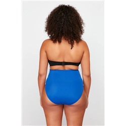 Lacivert Yüksek Bel Korseli Büzgü Detaylı Toparlayıcı Büyük Beden Bikini Altı TBBSS23CR00001