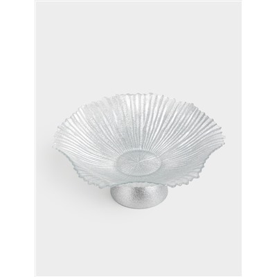 Ваза для фруктов, 31х13 см, на ножке, стекло Р, серебристая, Avila