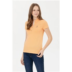 Kadın Turuncu Basic Polo Yaka Tişört