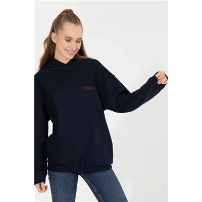 Kadın Lacivert Kapüşonlu Sweatshirt